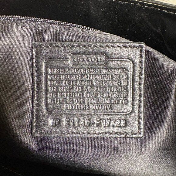 Coach Embossed Black Patent Leather Tote - Picture 10 of 13